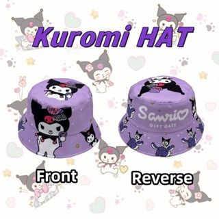 หมวกกันแดด ลายการ์ตูน Sanrio Kuromi ขนาดใหญ่ เหมาะกับชาวประมงกลางแจ้ง สําหรับเด็ก