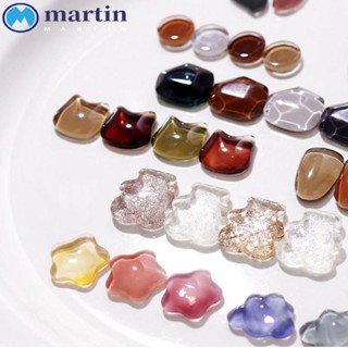 Martin การ์ดโชว์สีเล็บ ทรงกลม รูปหมี สีใส แฟชั่น