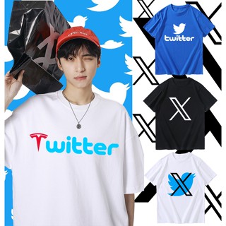 [พร้อมส่ง] เสื้อยืดTwitter ทวิตเตอร์ oversize Cotton T-Shirt คอกลมแขนสั้น เสื้อผ้าแฟชั่น ใส่ได้ทั้งชายและหญิง