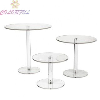 【COLORFUL】Acrylic Cake Stand, 3 Piece Dessert Table Round Cake Stand for Birthday Party