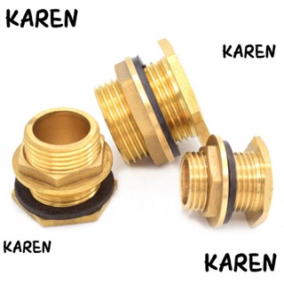 Karen อะแดปเตอร์ข้อต่อถังเก็บน้ํา ทองเหลือง 2 ชิ้น พร้อมปะเก็น 1/2 นิ้ว 3/4 นิ้ว 1 นิ้ว