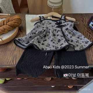 Korean childrens wear girls vest summer fashionable outer wear floral suspender shirt baby Western style casual Childrens thin suit IRRG