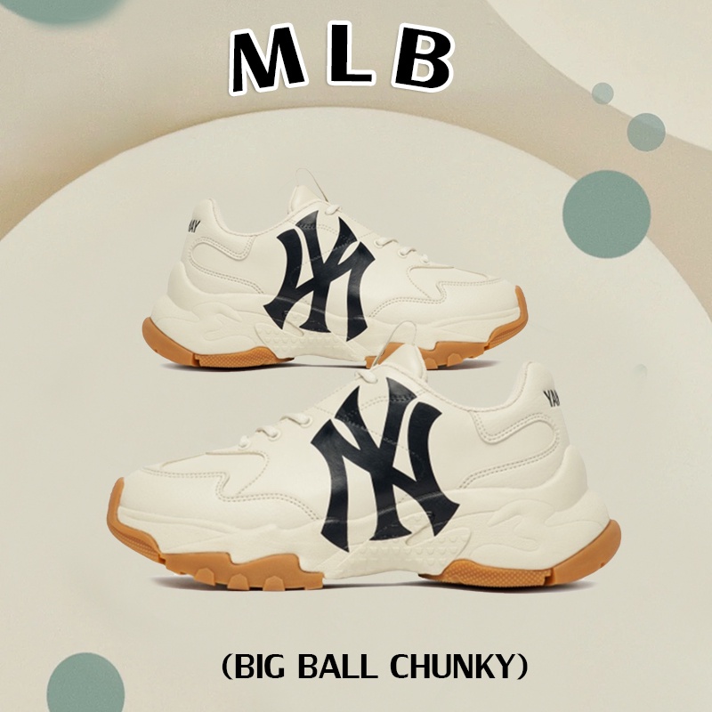 MLB Big Ball Chunky Vintage Printed Shoes Light Beige sneakers MLB 3ASHC101N-50BGL