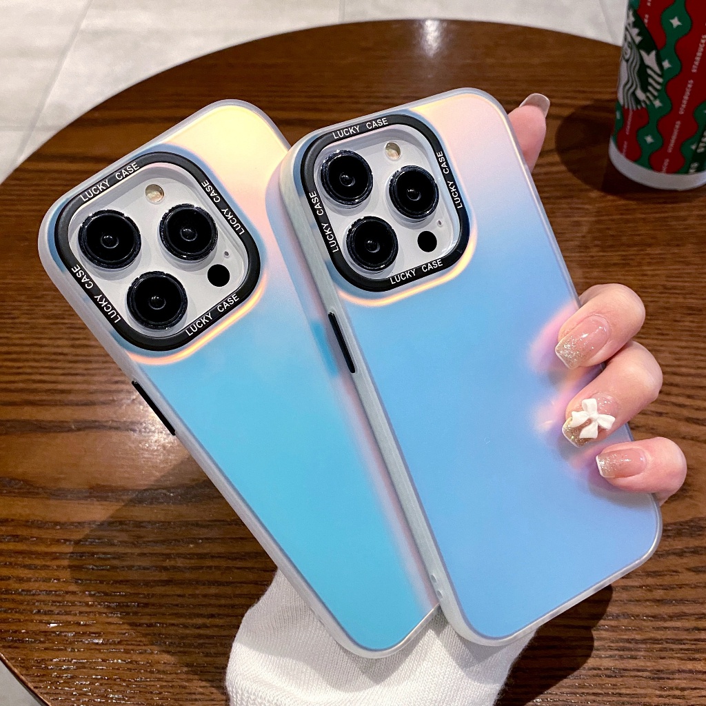 Centechia เคสโทรศัพท์มือถือ ซิลิโคนใส ลายเลเซอร์ สําหรับ iPhone 11 12 13 14 Pro max X XS XSMAX XR 7 8 PLUS SE2020