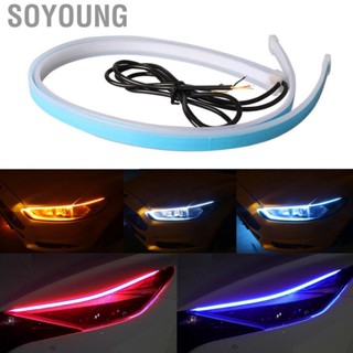 Soyoung Car Headlight Strip Light 60cm Dual Color Running Turn Signal  Tube