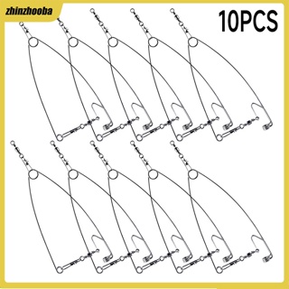 Fs 10 ชิ้น ตะขอตกปลาอัตโนมัติ ปรับได้ กันสนิม สเตนเลส ตะขอทริกเกอร์ อุปกรณ์ตกปลา เครื่องมือ