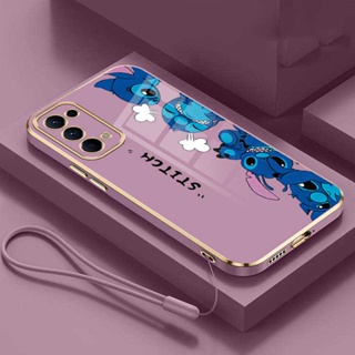 เคสโทรศัพท์มือถือ กันกระแทก ลายการ์ตูน Stitch พร้อมสายคล้อง สําหรับ OPPO Reno 4 3 4G 4 Pro 3 Pro 4G OPPO Reno 2 2F 2Z