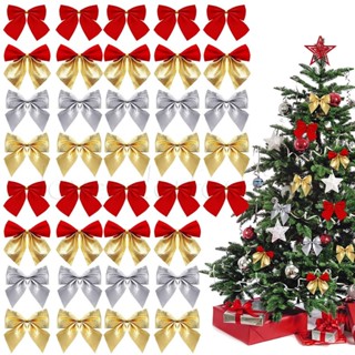 โบว์ริบบิ้น ขนาดเล็ก สําหรับแขวนตกแต่งต้นคริสต์มาส DIY 12 ชิ้น