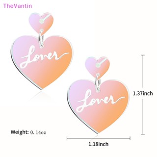 Thevantin 1 คู่ สไตล์เกาหลี น่ารัก หัวใจ ต่างหู จี้อะคริลิค ต่างหูกระดุม สีใส ห้อยต่างหู สําหรับผู้หญิง แฟชั่น เครื่องประดับ ดี สินค้า