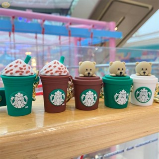 Starbucks พวงกุญแจ จี้การ์ตูนหมีน่ารัก สําหรับห้อยแก้วกาแฟ ชา นม ของขวัญ ถุง