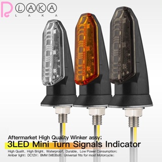 Lakamier ไฟเลี้ยว LED สีเหลืองอําพัน ขนาดเล็ก อุปกรณ์เสริม สําหรับรถจักรยานยนต์