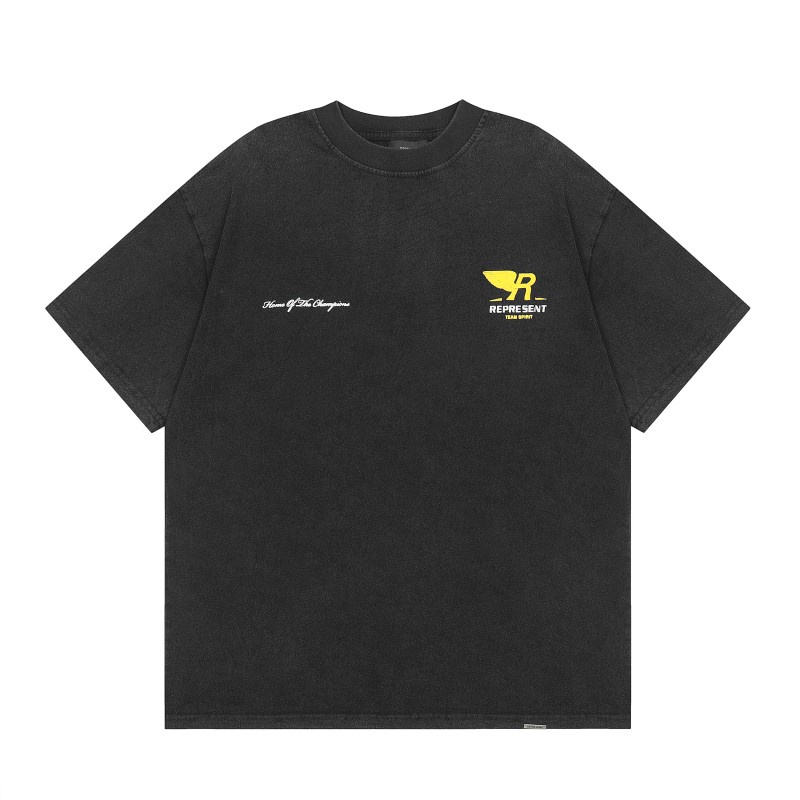 พร้อมส่ง เสื้อยืดคอกลม แขนสั้น พิมพ์ลายตัวอักษร R แนวสตรีท ขนาดใหญ่ สไตล์เกาหลี วินเทจ สําหรับผู้ชาย และผู้หญิง