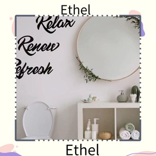 Ethel1 สติกเกอร์โลหะ 9.3 9.8 11.3 นิ้ว สไตล์วินเทจ โมเดิร์น สีดํา สําหรับตกแต่งผนังห้องน้ํา บ้าน 3 ชิ้น