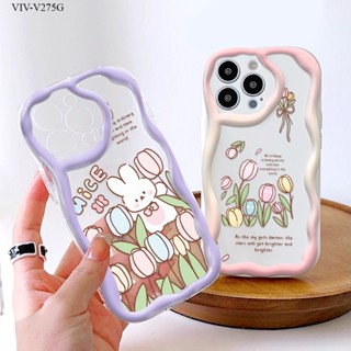 VIVO V27 V27E V25 V25E V23 V23E V21E V20 V15 V9 S1 T1 T1X Pro 5G เคสวีโว่ Cartoon Flowers เคส เคสโทรศัพท์ เคสมือถือ Silicone Phone Case