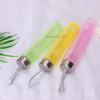 แก้วมีฝาปิด *ของใหม่*กระบอกน้ำพลาสติกใส 400ml. สูง20ซม. มีเชือกหิ้ว ขวดน้ำพลาสติก กระบอกใส่น้ำ กระบอกน้ำพกพา (BB373)
