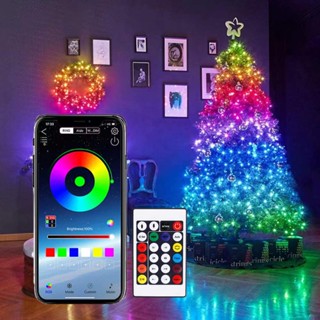 ไฟเส้น RGB  APP DIY USB กันน้ำ LED 100leds 5V 10M ไฟแต่งห้อง ไฟประดับสวน ไฟคริสต์มาส ไฟ led Fairy String รระยะไกล 4040