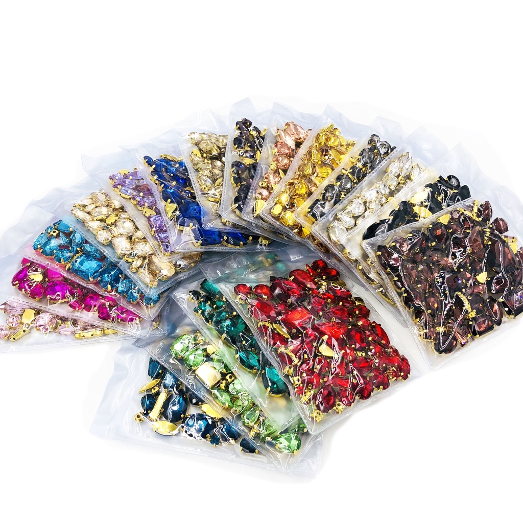 เพชรคริสตัล คละแบบ สําหรับเย็บผ้า Diy - รูปที่ 4