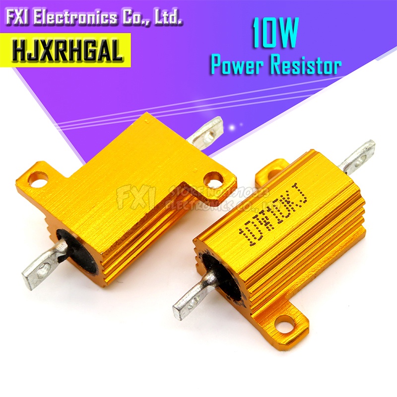 2pcs 10W อลูมิเนียมโลหะกรณี Wirewound Resistor 27R ~ 10K 27R 30R 36R 47R 60R 100R 150R 200R 300R 400