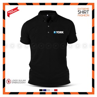 เสื้อยืดโปโล ผ้าฝ้าย พิมพ์ลายโลโก้ YORK AC Aircond Inverter แฟชั่นพรีเมี่ยม สําหรับครัวเรือน