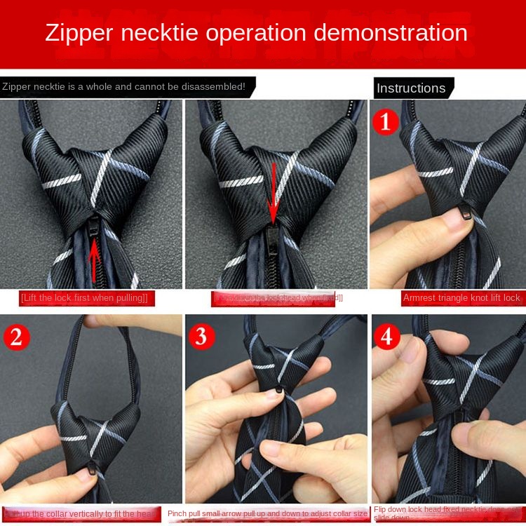 เนคไท มีซิป 8 ซม. เป็นทางการ เป็นทางการ อุปกรณ์เสริม สําหรับผู้ชาย เจ้าพ่อ งานแต่งงาน งานเลี้ยง - รูปที่ 4