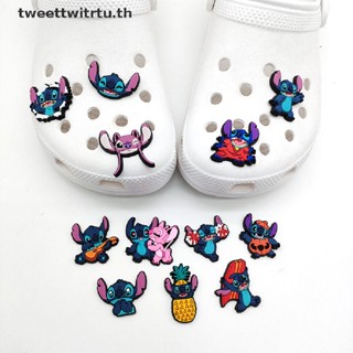 Trtu อุปกรณ์เสริม รองเท้าแตะ PVC ลายการ์ตูน Stitch Croc Shoes Ch DIY สําหรับ Cs Pins 1 ชิ้น