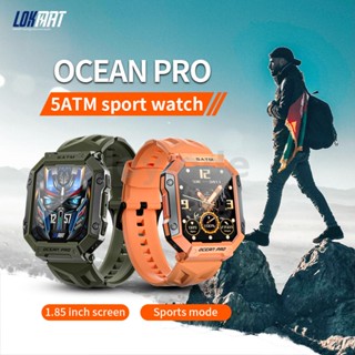 Lokmat Ocean Pro นาฬิกาข้อมือสปอร์ต หน้าจอ HD ขนาดใหญ่ 1.85 นิ้ว วัดอัตราการเต้นหัวใจ ความดันโลหิต SpO2 340mAh 5ATM กันน้ํา