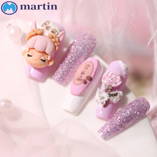 Martin เครื่องประดับตกแต่งเล็บ ลายการ์ตูนเด็กผู้หญิงตัวเล็กน่ารัก DIY