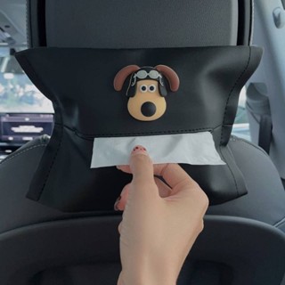 Car Interior Wallace and Gromit Creative Cute Armrest Box Tissue Box Hanging Car Seat Back Tissue Box Decoration L4YX