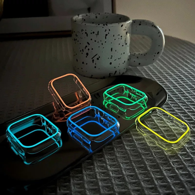 Case TPU เรืองแสง สำหรับนาฬิกาแอปวอช iwatch 41mm 45mm 44mm 40mm 42mm 38mm เคสสำหรับแอปเปิ้ลวอช ทุกซีรี่ย์