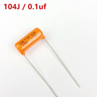 Mai-(จัดส่งรวดเร็ว) SBE ตัวเก็บประจุโทนสีส้ม CDE225P 104K 0.1UF 100V สําหรับกีตาร์ไฟฟ้า เบส