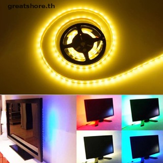 Greatshore แถบไฟ LED DC 5V USB 2835 5050 RGB Tira 1 เมตร ยืดหยุ่น สีขาวอบอุ่น DIY