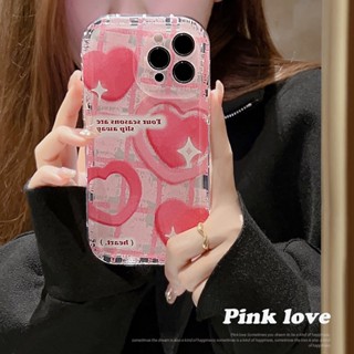 ลายรักสีชมพูสวยจริงๆ pink love เคส เคสไอโฟน iphone 11 12 13 14 pro max โปร แม็กซ์ #33