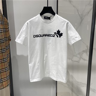 พร้อมส่ง Dsquared2 เสื้อยืดแขนสั้น คอกลม พิมพ์ลายโลโก้ใบไม้ โมโนแกรม เหมาะกับฤดูใบไม้ผลิ ฤดูร้อน สําหรับผู้ชาย S71GD1278