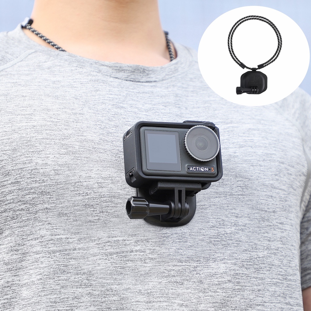 กล้องกีฬาวงเล็บคอแม่เหล็กสําหรับ DJI action 5 pro/action 4 /GoPro12/Insta360 บุคคลแรกยิงที่มองไม่เห็นเสริมวงเล็บยิง