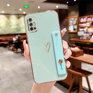 เคสโทรศัพท์ซิลิโคน กันกระแทก ลายหัวใจ หรูหรา พร้อมขาตั้ง สําหรับ Vivo V17 V19 Neo