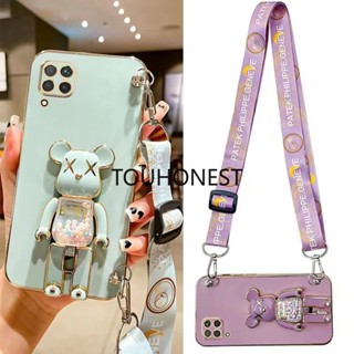 เคส Samsung Galaxy A22 เคส Samsung S21 FE เคส Samsung M21 Case Samsung M30S Case Samsung S21 Plus Case Samsung M32 Case Samsung M22 F22 Case Silicone Anime Cute Kaws Bear Stand Cartoon Wrist Band Phone Case Casing Cover Cases TS โทรศัพท์มือถือ ซิลิโคน