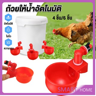 SMART ถ้วยให้น้ำอัตโนมัติ สำหรับไก่ 4 ชิ้น 6 ชิ้น Automatic drinker