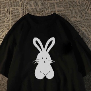 【💘💘】Korean Loose Cotton Short Sleeve Top Bunny Printed Casual T-Shirt for Women