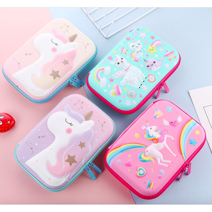 Smiggle Large Unicorn Pencil Case 3d Eva Pencil Case เครื่องมือการเรียนรู้น่ารักสําหรับนักเรียน