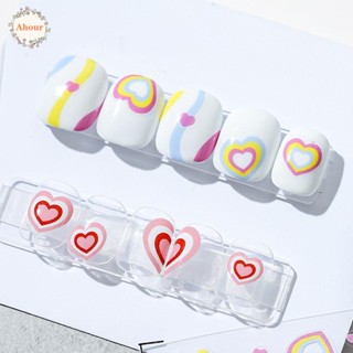 AHOUR Women DIY Nail Decals Thin Tough Manicure Accessories Love Heart Nail Stickers Fruit Angel Strawberry Bowknot Fashion Cream Nail Art Decorations