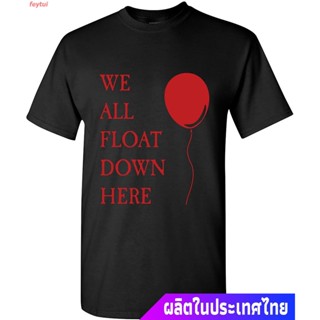 เสื้อยืดผ้าฝ้าย DC ภาพยนตร์อเมริกัน การ์ตูนดีซีอเมริกัน คนร้าย ตัวตลก We All Float Down Here - Movie Horror Clown