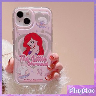 PingCoo - Case for iPhone 14 13 12 11 Plus Pro Max XR TPU Soft Clear Jelly Airbag Case Cute Cartoon Princesses Camera Protection Shockproof Back Cover