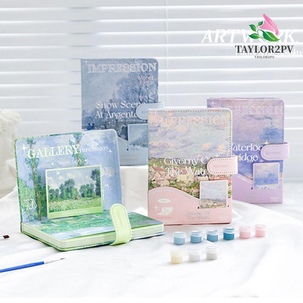 Taylor2pv สมุดโน้ต แพลนเนอร์รายสัปดาห์ เครื่องเขียน โรงเรียน ภาพวาดสีน้ํามัน สีสันสดใส สําหรับจดบันทึก ทิวทัศน์