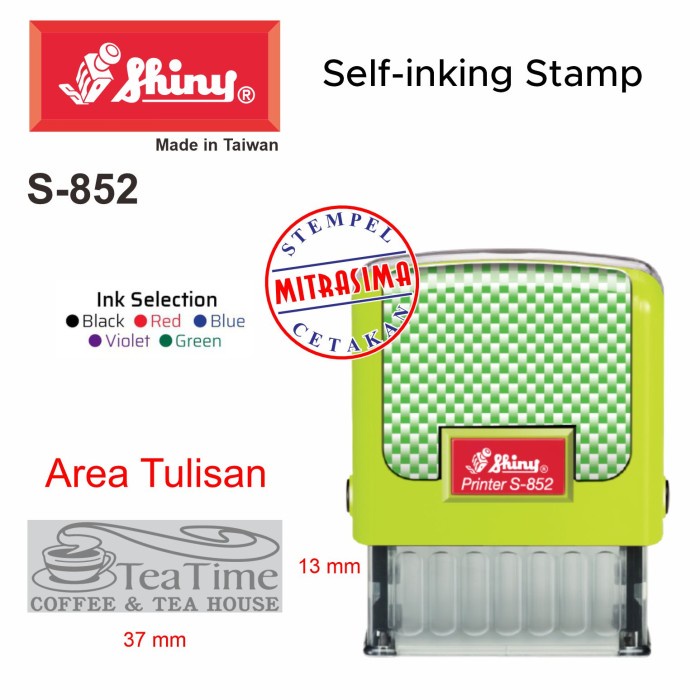 Shiny Stamp S-852 (ทรงสี่เหลี่ยมมันเงา S852 Type S 852)