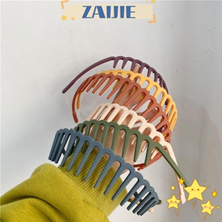 Zaijie ที่คาดผม กันลื่น สีดํา เรียบง่าย เครื่องประดับ สําหรับผู้หญิง ผู้ชาย