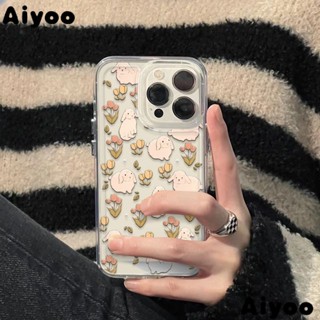 ✅เคสโทรศัพท์มือถือนิ่ม ลายดอกทิวลิป กระต่ายอ้วน แนวสตรีท เรียบง่าย สําหรับ Apple iPhone xr 11 1312/78 เหมาะสําหรับ iPhone14promax / Iioaz