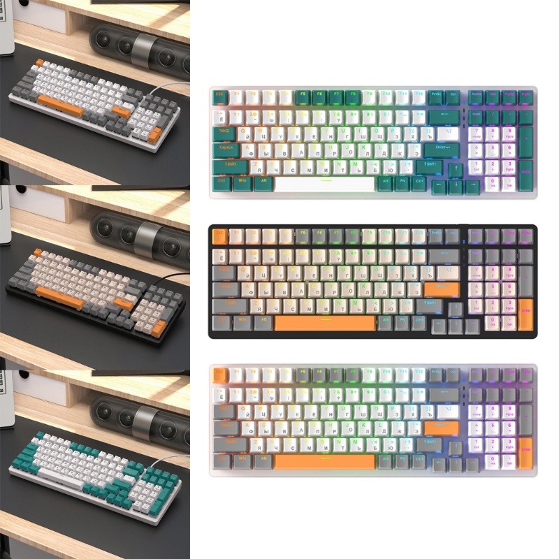 YXA 100-Key Gaming Keyboard คีย์บอร์ดแบบมีสาย-Mechanical พร้อม Type-C ที่ถอดออกได้