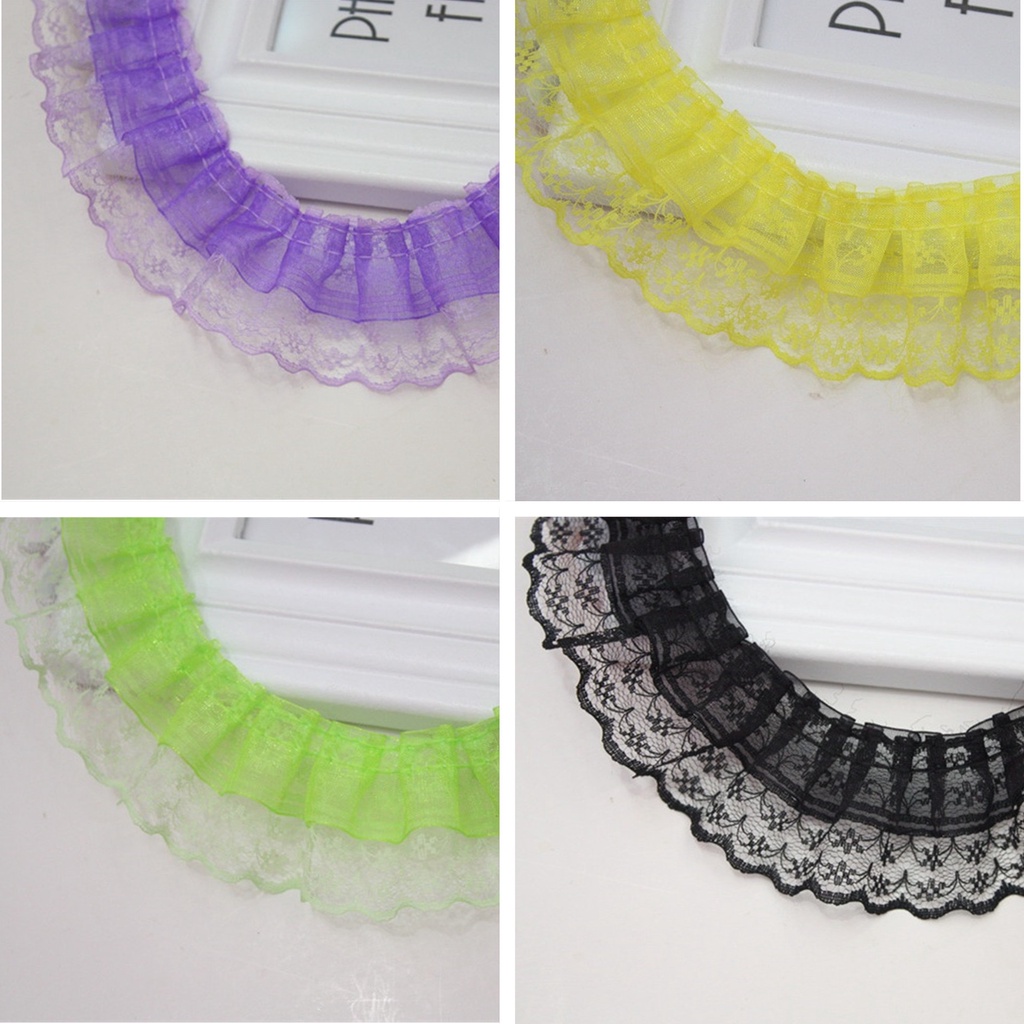 1mPattern Kniting ลูกไม้ Ruffles Trim Multicolor ริบบิ้นเครื่องแต่งกายชุดหัตถกรรมอุปกรณ์ตัดเย็บเสื้อผ้า DIY ตกแต่ง HT