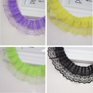 1mPattern Kniting ลูกไม้ Ruffles Trim Multicolor ริบบิ้นเครื…