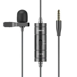 ไมโครโฟน Boya BY-M1S Universal Lavalier Microphone ไมค์ติดปกเสื้อ รุ่นอัปเกรด ต่อสมาร์ทโฟน กล้อง ไม่ต้องใช้แบตเตอรี่